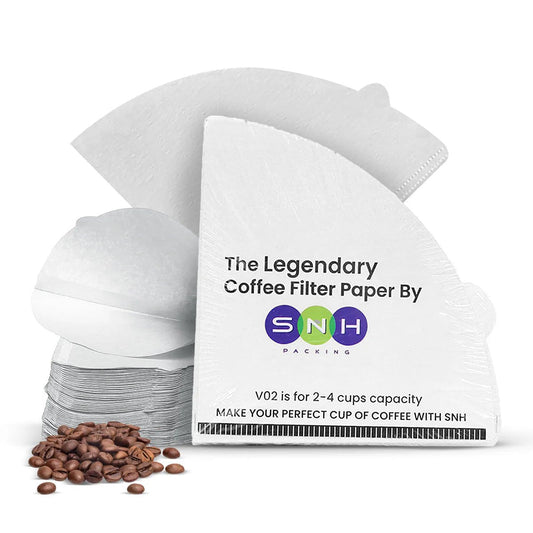 White Coffee Filter Paper 51GSM Disposable (100 PCS) - SNH Packing