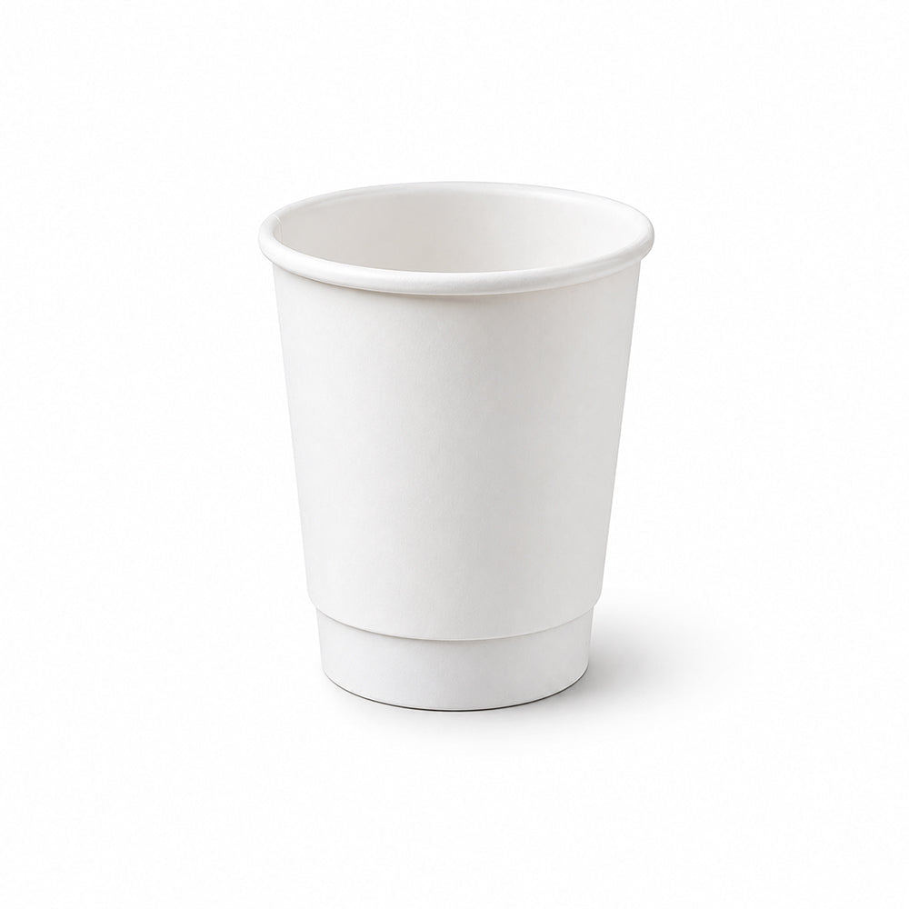 White Double Wall Paper Cups 4 OZ to 16 OZ Hot Cold - SNH Packing