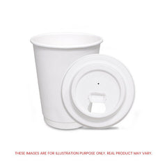 White Double Wall Paper Cups with Bagasse Lids - SNH Packing