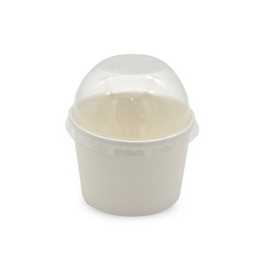 White Paper Ice Cream Cups with Lid 4 OZ to 16 OZ - SNH Packing