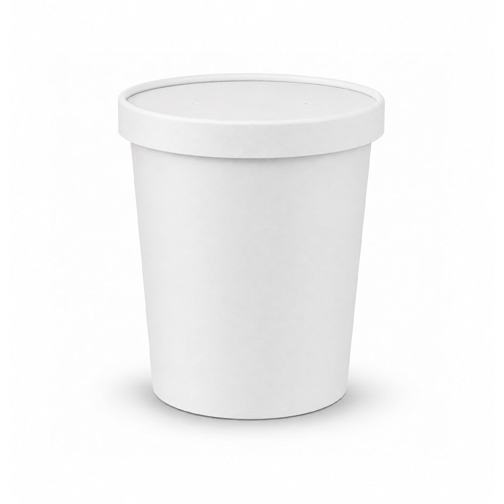 White Paper Soup Cups with Paper Lid 8 OZ to 32 OZ - SNH Packing