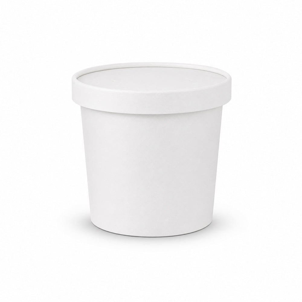 White Paper Soup Cups with Paper Lid 8 OZ to 32 OZ - SNH Packing