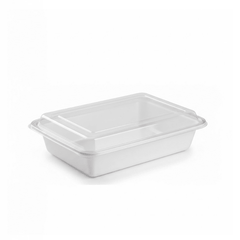 White Rectangular Microwave Container with Lid - SNH Packing