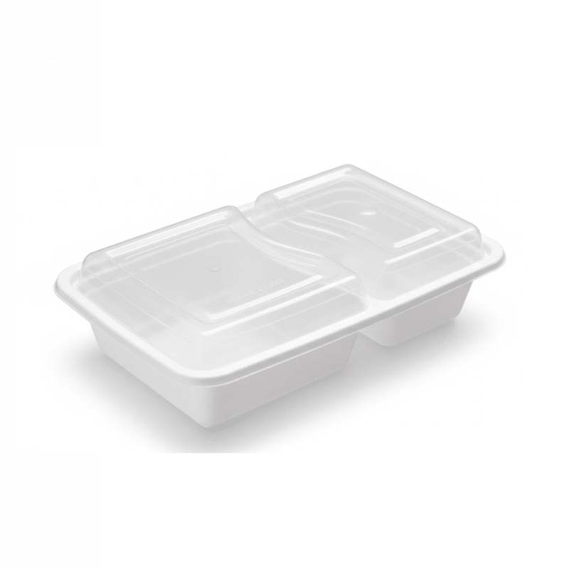 White Rectangular Microwave Container with Lid - SNH Packing