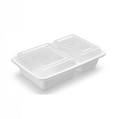 White Rectangular Microwave Container with Lid - SNH Packing