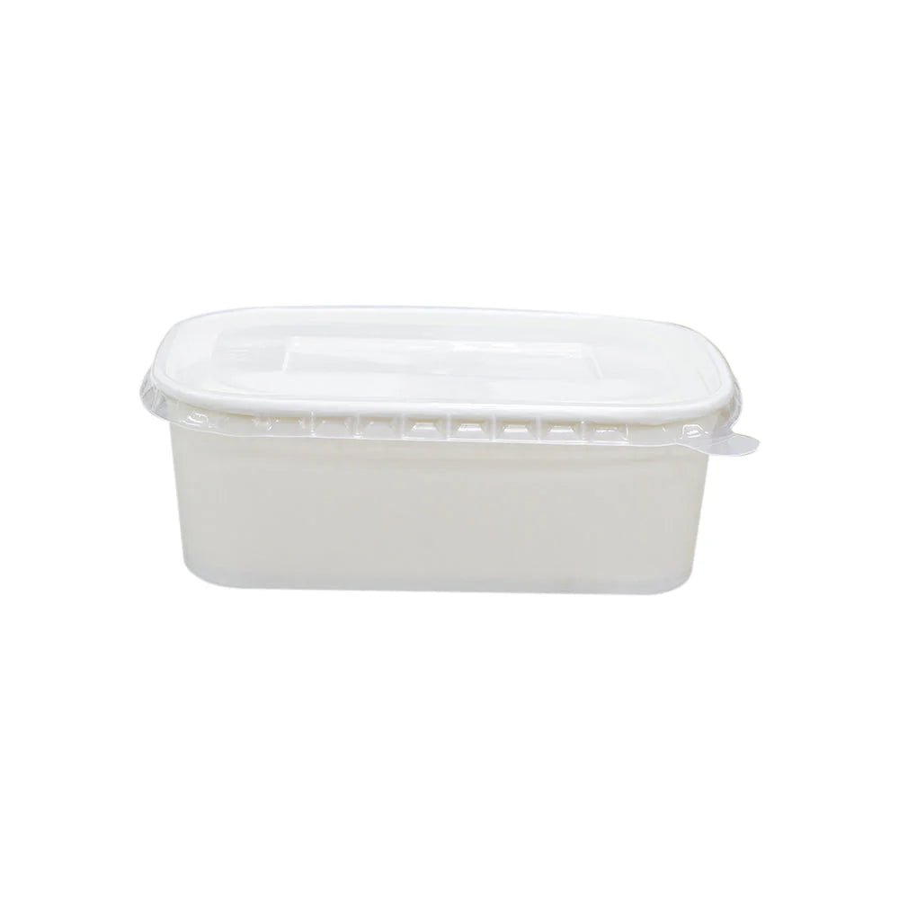 White Rectangular Paper Containers with Lids - SNH Packing