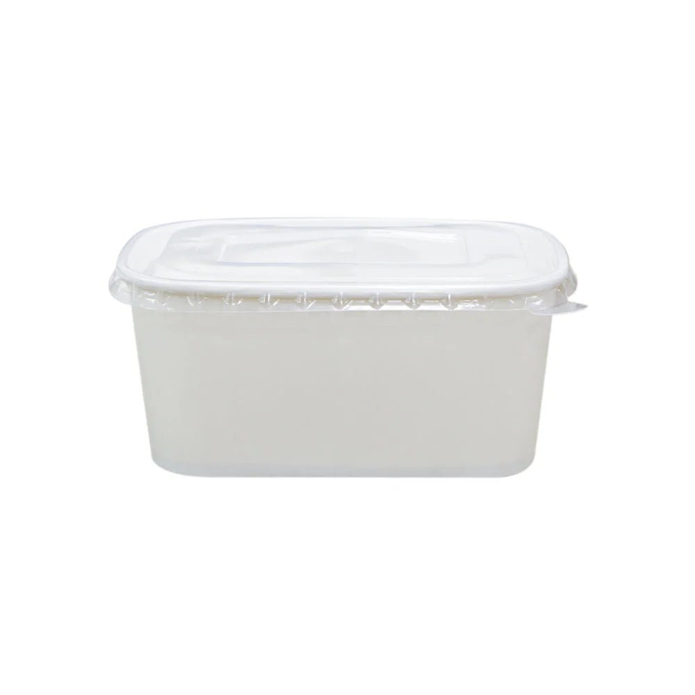White Rectangular Paper Containers with Paper PP Lids 500ml to 1000ml - SNH Packing