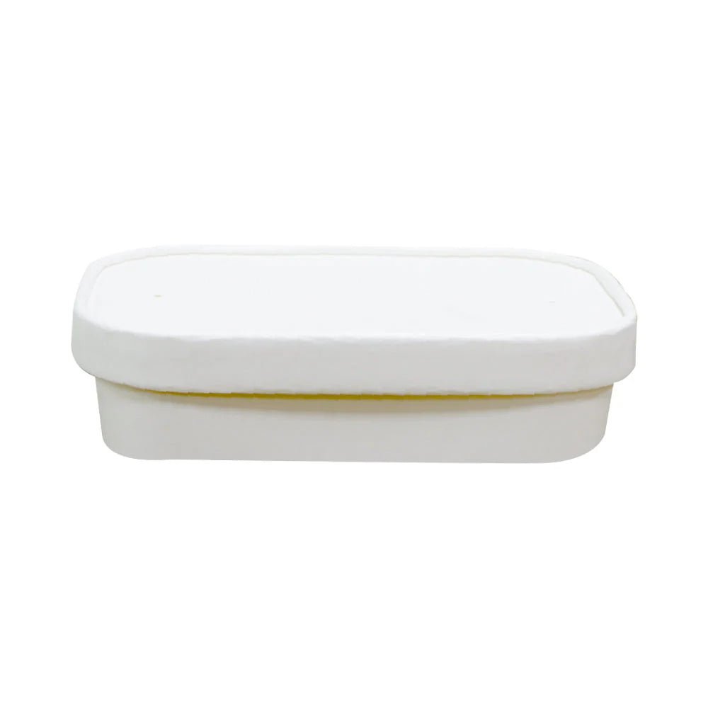 White Rectangular Paper Containers with Paper PP Lids 500ml to 1000ml - SNH Packing