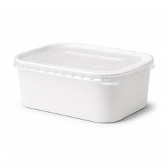 White Rectangular Paper Containers with Paper PP Lids 500ml to 1000ml - SNH Packing