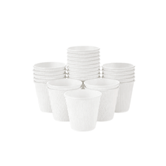 White Ripple Wall Paper Cups 4oz 8oz 12oz Hot Cold Cups - SNH Packing