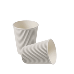 White Ripple Wall Paper Cups 4oz 8oz 12oz Hot Cold Cups - SNH Packing