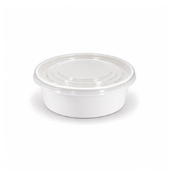 White Round Salad Bowls with Lids 500ML to 1300ML - SNH Packing