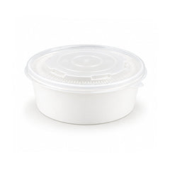 White Round Salad Bowls with Lids 500ML to 1300ML - SNH Packing