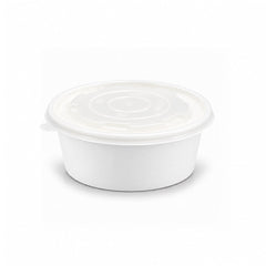 White Round Salad Bowls with Lids 500ML to 1300ML - SNH Packing