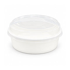 White Round Salad Bowls with Lids 500ML to 1300ML - SNH Packing