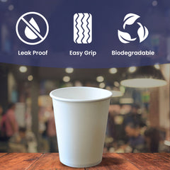 White Single Wall Paper Cups 4oz to 16oz