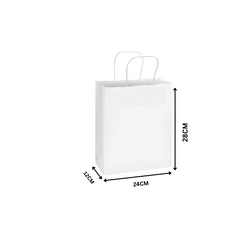SNH Packing White Twisted Handle Paper Bag Shopping Takeaway