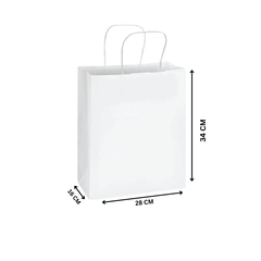 White Twisted Handle Paper Bag Shopping Takeaway - SNH Packing