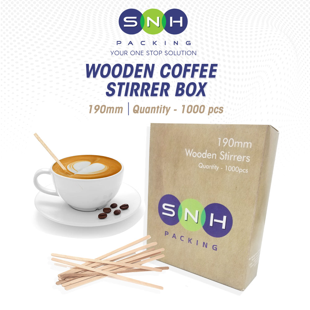 Wooden Coffee Stirrers 14cm 19cm Natural Birchwood