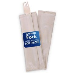 Wooden Fork – Paper Wrapped Cutlery - SNH Packing