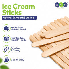Wooden Ice Cream Sticks 11.5cm 50 Pieces Natural Wood - SNH Packing