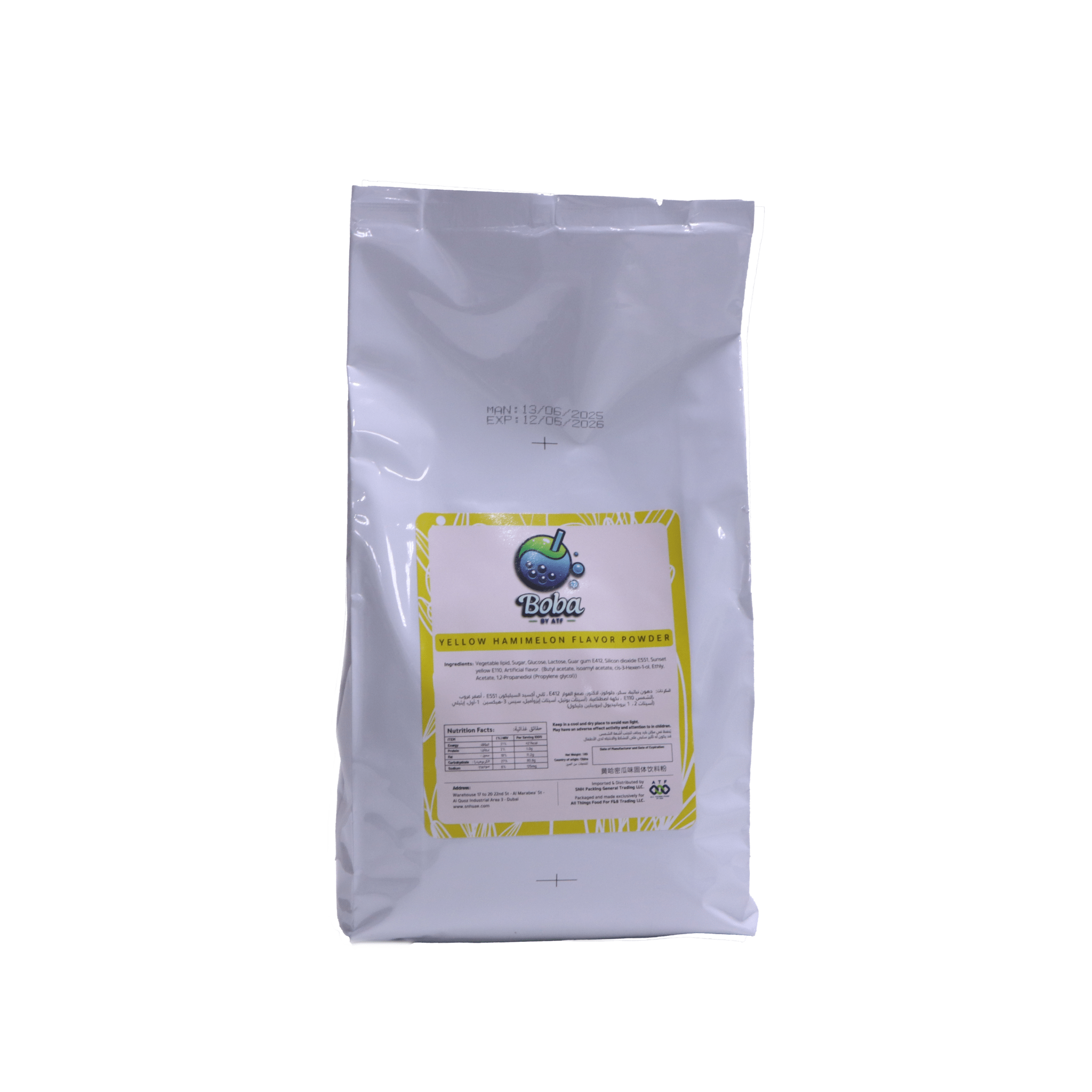 Yellow Hami Melon Flavor Powder 1KG | Boba by ATF - SNH Packing