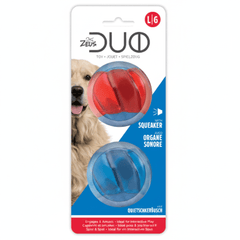 Zeus Duo Ball with Squeaker 2pk, 6.3 cm - SNH Packing