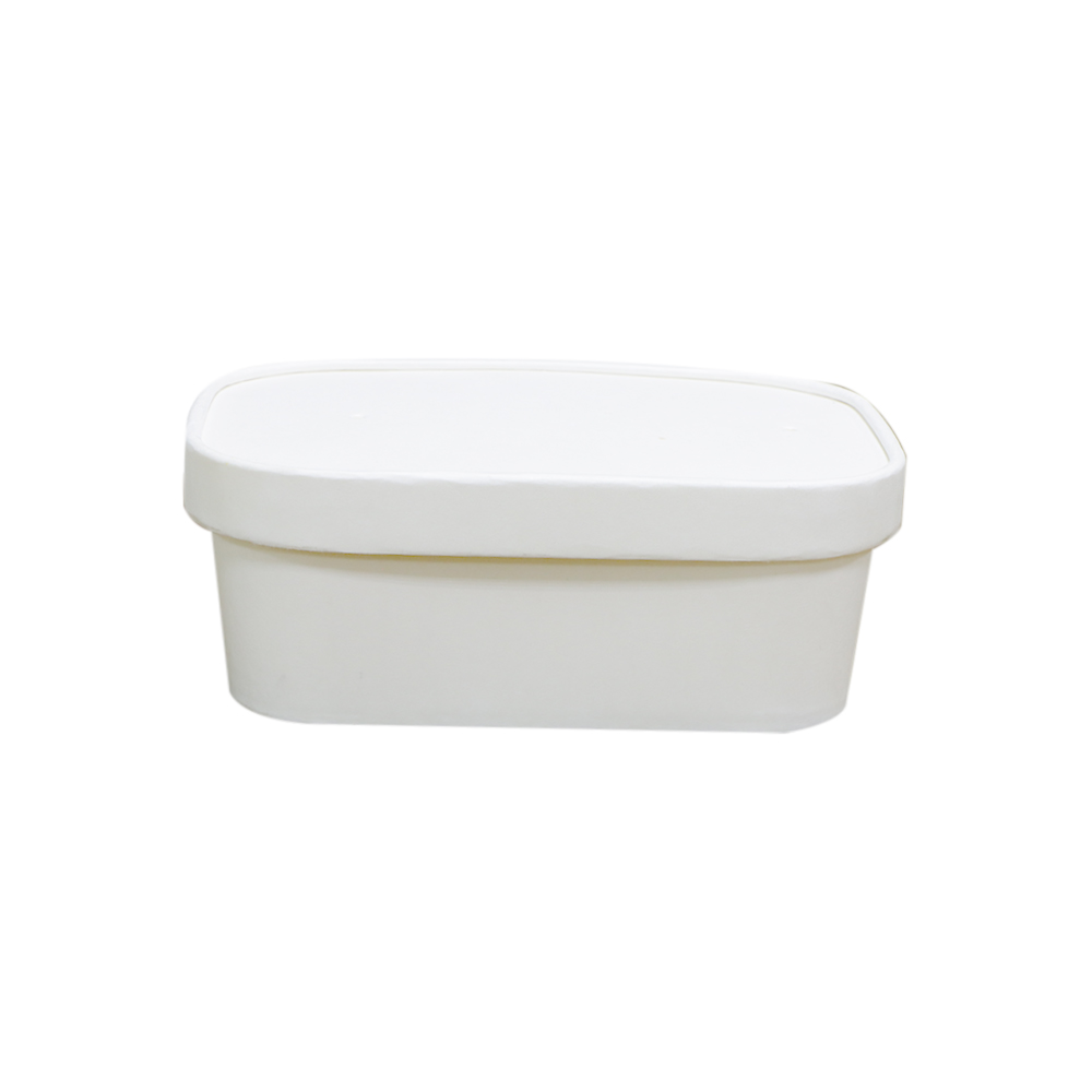 White Paper Containers With Paper Lid 750ml 25 Pieces