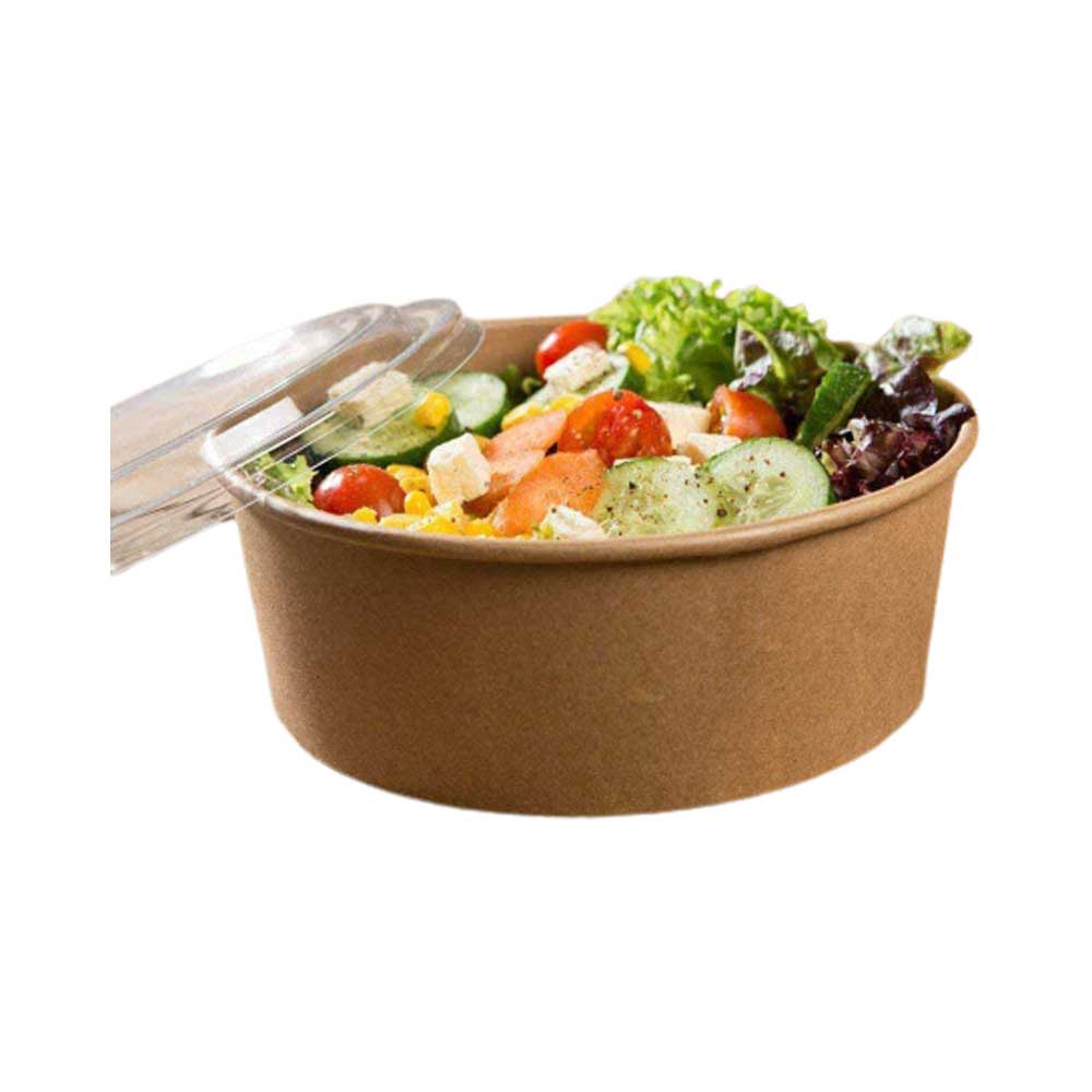 Kraft Paper Salad Bowl 750ML With Lid