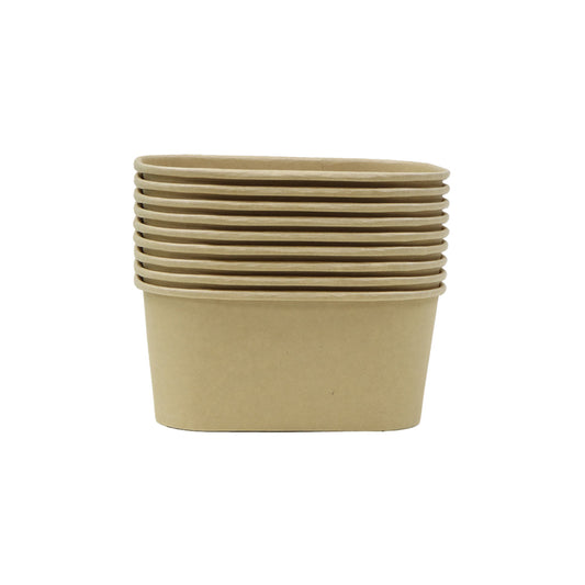 Kraft Paper Container 1000ML With Paper Lid 25 Pieces