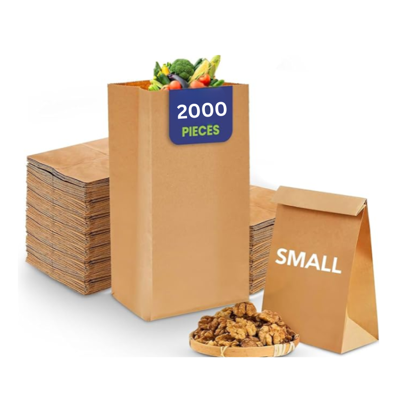 Square Bottom Paper Bags – Brown & White | Multiple Sizes | Eco-Friendly Kraft Grocery Bags