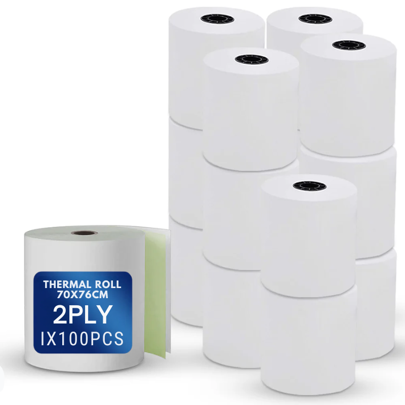 Thermal Roll 70x76mm – 1PLY & 2PLY POS Receipt Paper Roll – 1x100 PCS