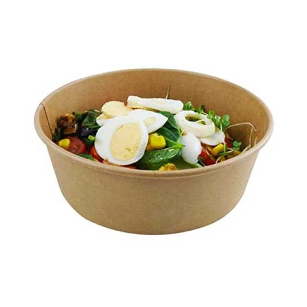 Kraft Paper Salad Bowl 1000ML With Lid