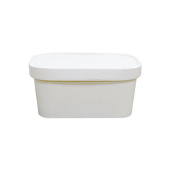 White Paper Container 1000ML With Paper Lid 25 Pieces