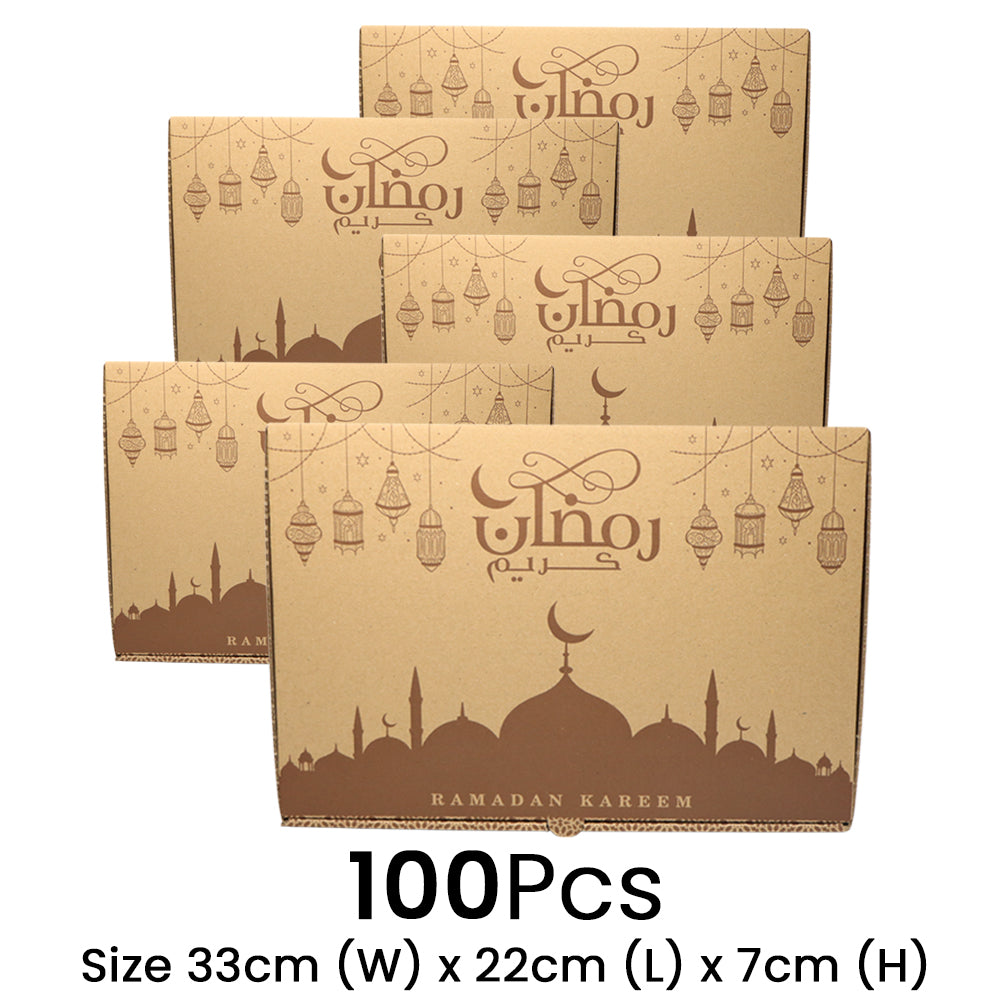 Ramadan Paper Meal Box 33X22X7CM 100 Pieces, SNH Packing