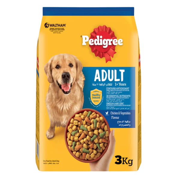 Pedigree Chicken & Vegetables Adult Dry Dog Food - 3KG