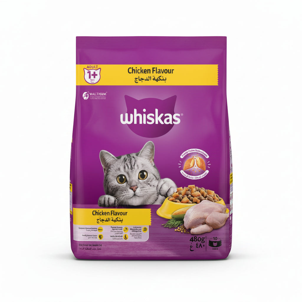 Whiskas Adult Chicken Dry Cat Food - 480G