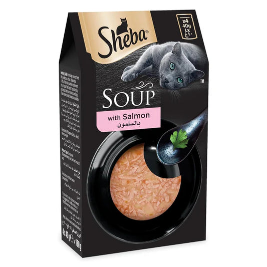 Sheba Soup with Salmon Wet Cat Food - 4X40G