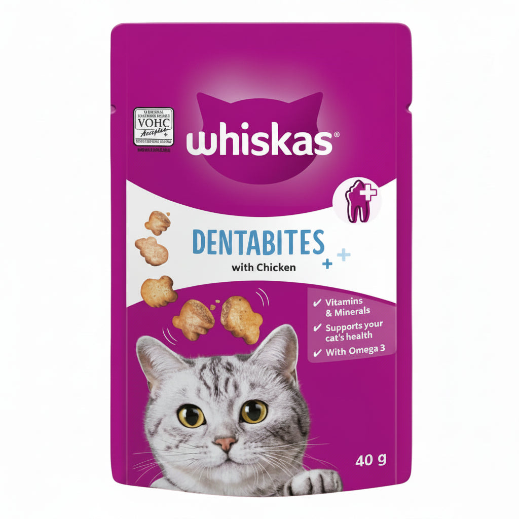 Whiskas DentaBites with Chicken Cat Treats 40G