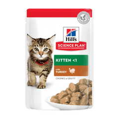 Hill’s Science Plan Tender Chunks In Gravy Kitten Turkey Pouches 12x85g