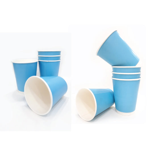 Double Wall Coffee Cup Blue Without Lid 50 Pieces