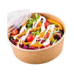 Kraft Paper Salad Bowl 1300ML With Lid