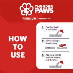 Thunder Paws Premium Hard Clumping Clay Cat Litter 5L