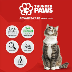 Thunder Paws Advance Care Non-Clumping Crystal Cat Litter 5+1 Liter FREE