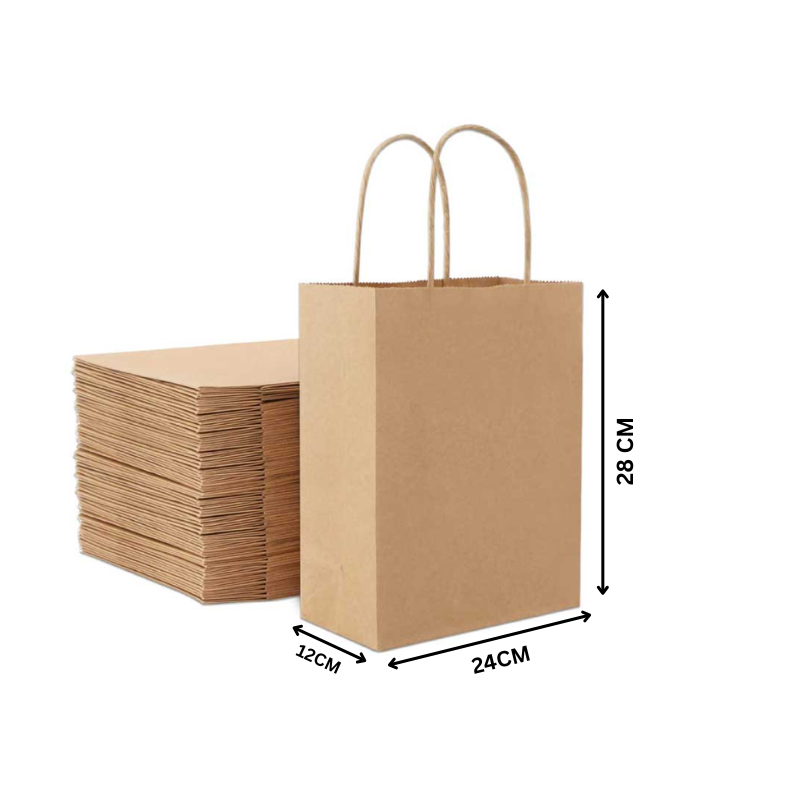 Brown Paper Bags with Twisted Handles – Multiple Sizes | Eco-Friendly Kraft Shopping Bags