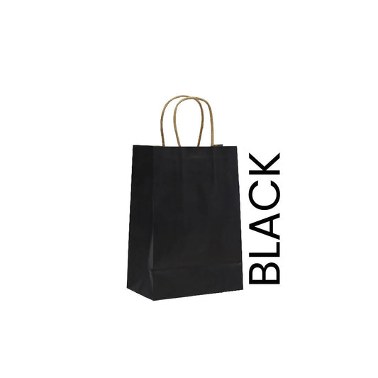 Black Twisted Handle Paper Bags – Multiple Sizes | Disposable Shopping & Gift Bags