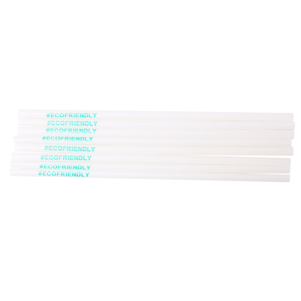 Eco Friendly Biodegradable Straw 6MM White 100 Pieces