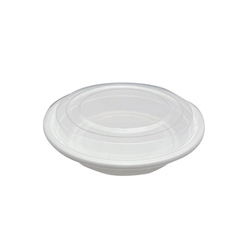 Microwave Container Round with Lid – White & Black | Multiple Sizes | Food Storage & Takeaway Containers