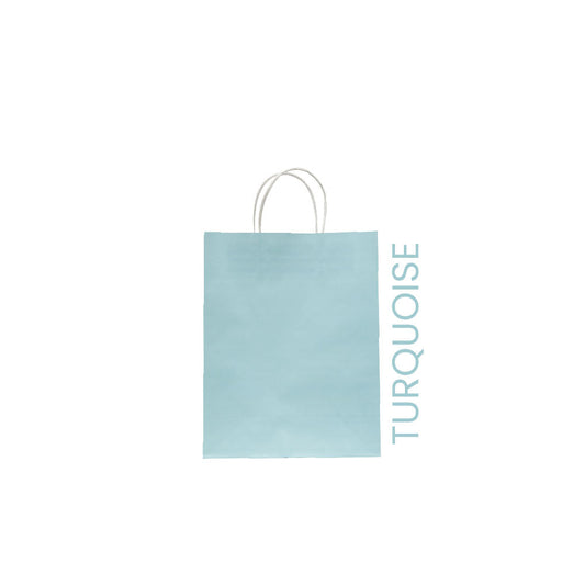 Turquoise Paper Bag 16X8X22CM Twisted Handle
