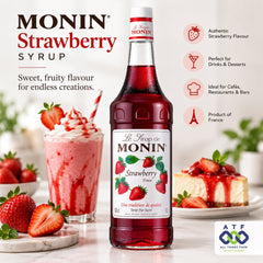 1883 Strawberry Syrup 1L Premium Ripe Strawberry Beverage Syrup - SNH Packing